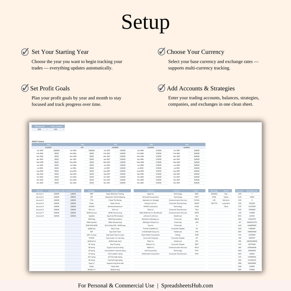 PLR - Stock Trading Journal - SpreadsheetsHub
