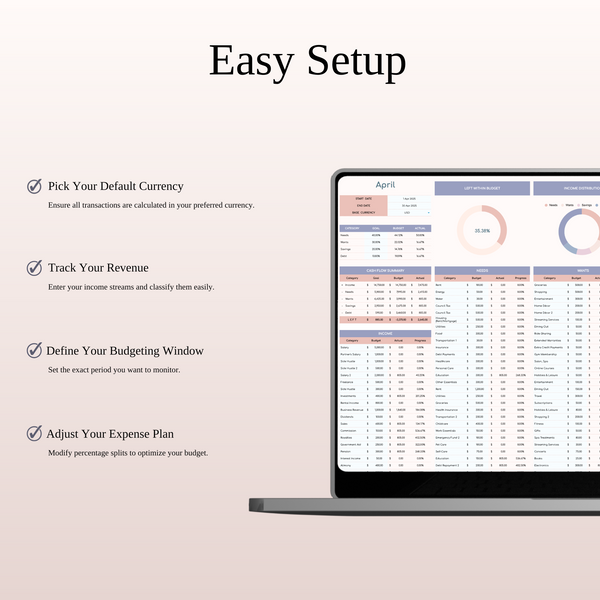 40/30/20/10 Budget Spreadsheet Template | Excel & Google Sheets - SpreadsheetsHub