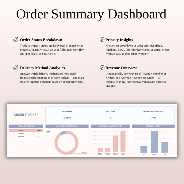 Order Tracker Spreadsheet Template - SpreadsheetsHub
