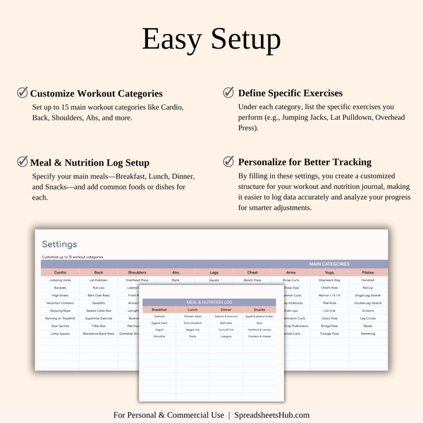 PLR - Fitness Planner - SpreadsheetsHub