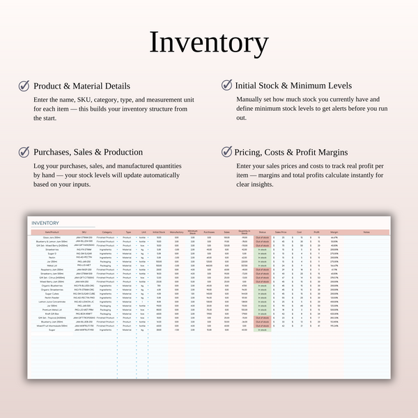 Inventory Tracker Spreadsheet Template for Google Sheets & Excel - SpreadsheetsHub