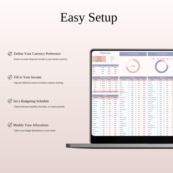 65/20/10/5 Budget Spreadsheet Template | Excel & Google Sheets - SpreadsheetsHub