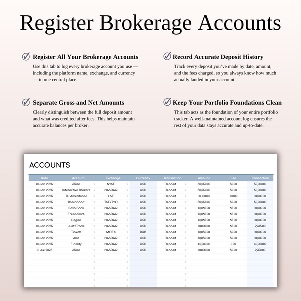 Stock Portfolio Tracker for Google Sheets & Excel - SpreadsheetsHub