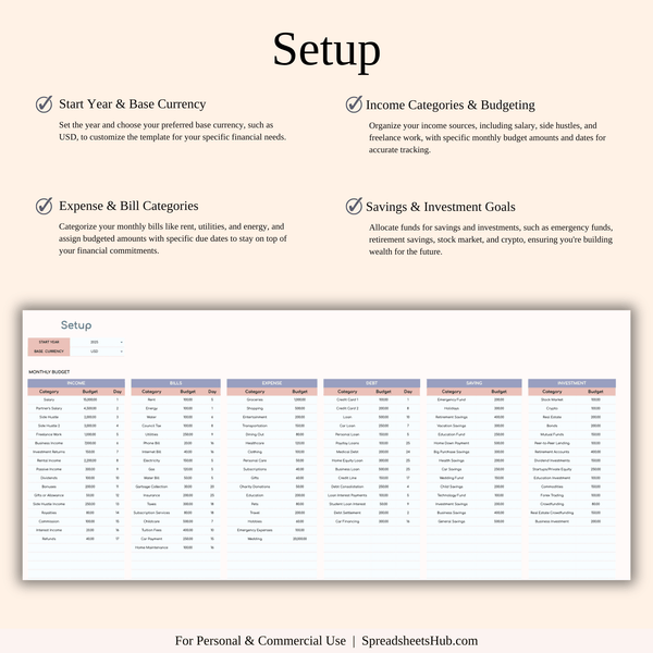 PLR - Annual Paycheck Budget - SpreadsheetsHub
