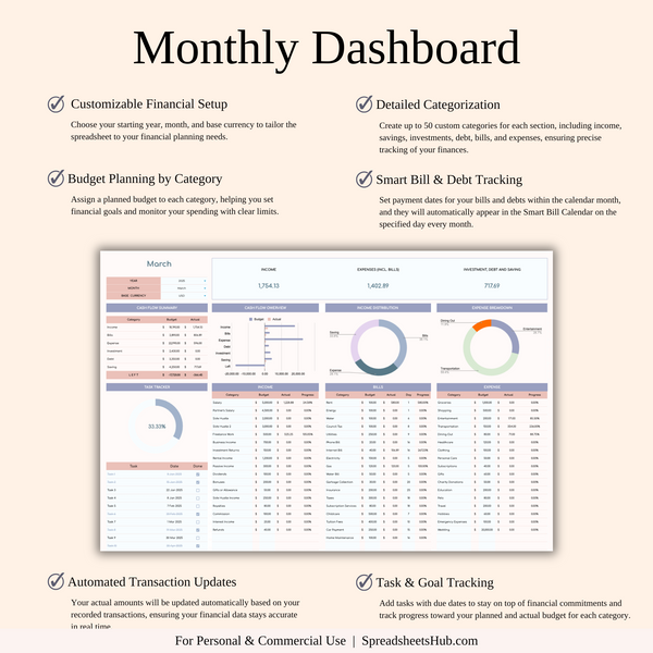 PLR - Monthly Budget Spreadsheet Template - SpreadsheetsHub