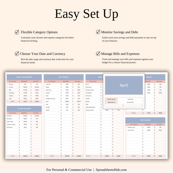 PLR - Budget Planner Template - SpreadsheetsHub
