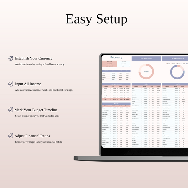 50/25/20/5 Budget Spreadsheet Template | Excel & Google Sheets - SpreadsheetsHub
