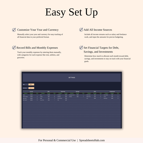 PLR - Bill Payment Calendar Template (Dark Theme) - SpreadsheetsHub