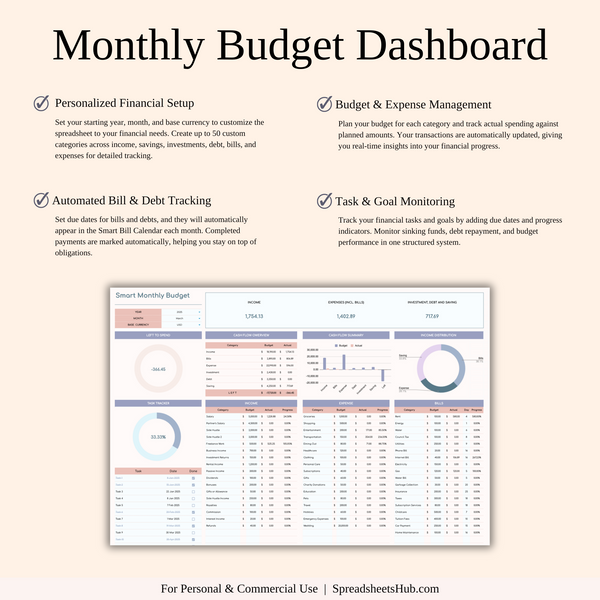 PLR - Ultimate Monthly Budget Spreadsheet - SpreadsheetsHub