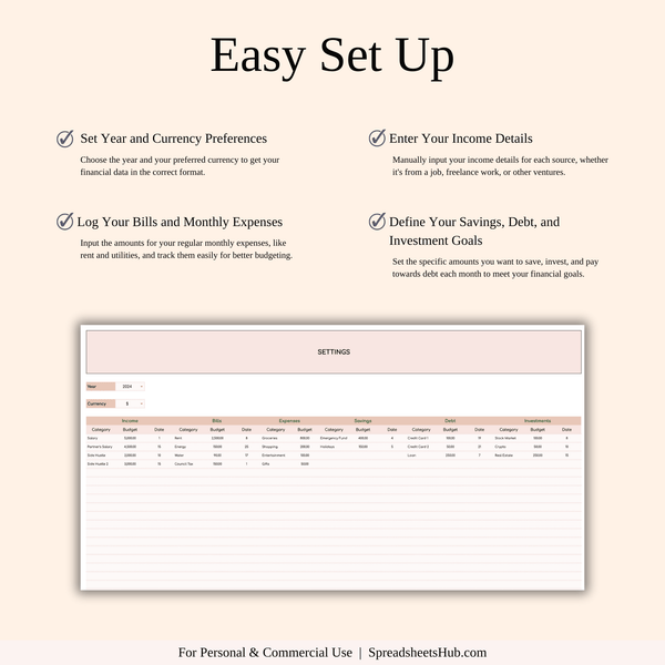 PLR - Bill Tracker Calendar Template (Elegant Theme) - SpreadsheetsHub