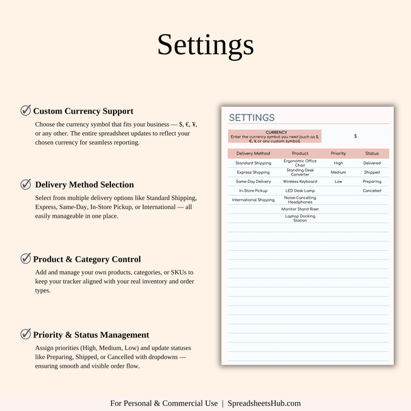 PLR - Order Tracker - SpreadsheetsHub