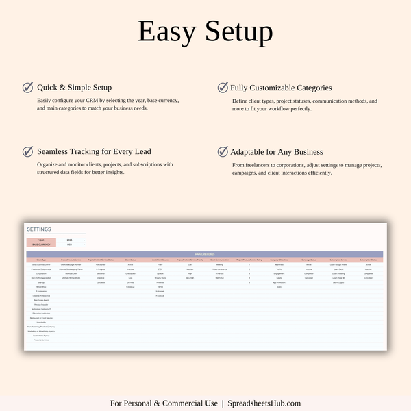 PLR - CRM Template for Excel and Google Sheets - SpreadsheetsHub