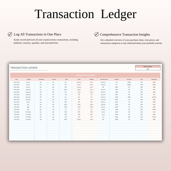 Cryptocurrency Investment Portfolio Tracker Spreadsheet for Excel & Google Sheets - SpreadsheetsHub