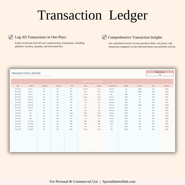 PLR - Cryptocurrency Investment Portfolio Tracker - SpreadsheetsHub