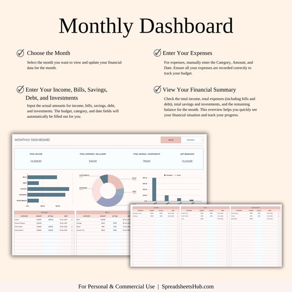 PLR - Bill Calendar Tracker Template - SpreadsheetsHub