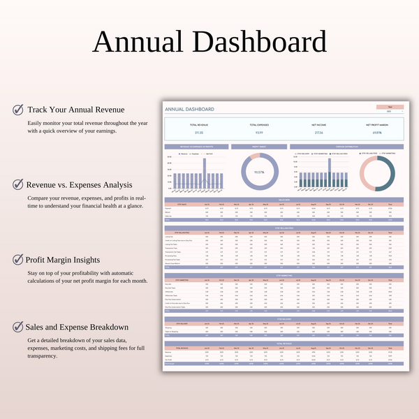 Etsy Seller Automatic Bookkeeping in Excel & Google Sheets - SpreadsheetsHub