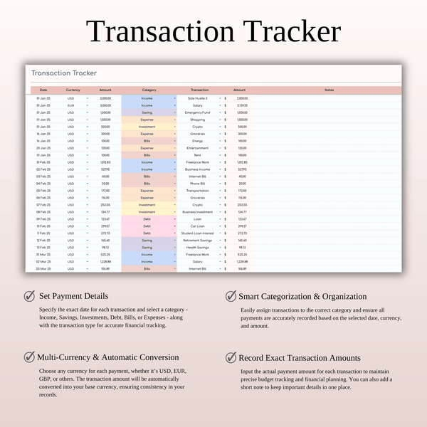 Monthly Budget Spreadsheet Template Excel & Google Sheets - SpreadsheetsHub