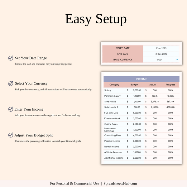 PLR - 50/30/20 Budget Spreadsheet Template - SpreadsheetsHub