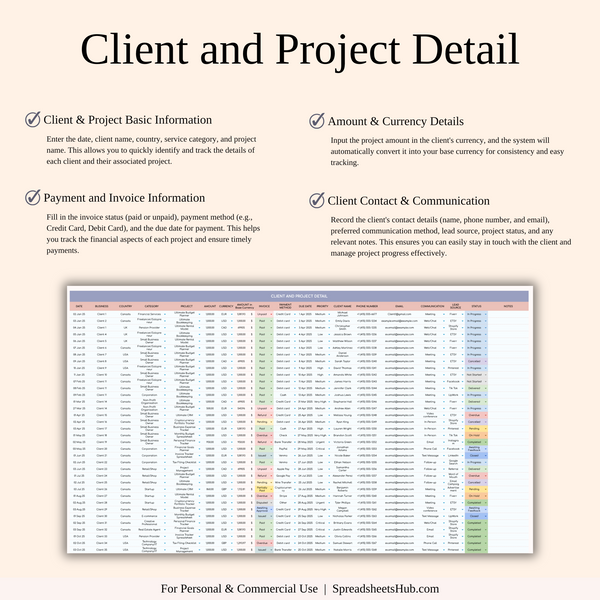 PLR - Client Tracker Spreadsheet Template - SpreadsheetsHub