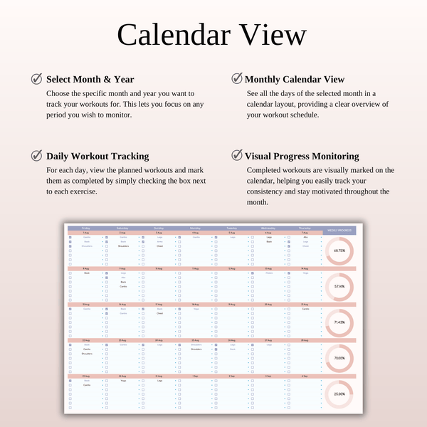 Fitness Planner Template Spreadsheet for Google Sheets & Excel - SpreadsheetsHub