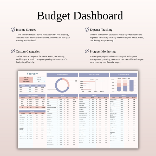 40/30/30 Budget Spreadsheet Template | Excel & Google Sheets - SpreadsheetsHub