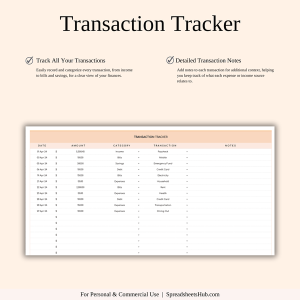 PLR - Ultimate Personal Finance Tracker Template (Rainbow Theme) - SpreadsheetsHub