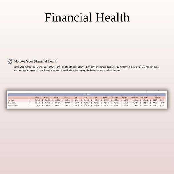 Net Worth Tracker Spreadsheet for Google Sheets and Excel - SpreadsheetsHub