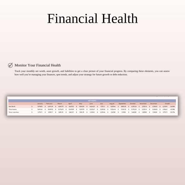 Net Worth Tracker Spreadsheet for Google Sheets and Excel - SpreadsheetsHub