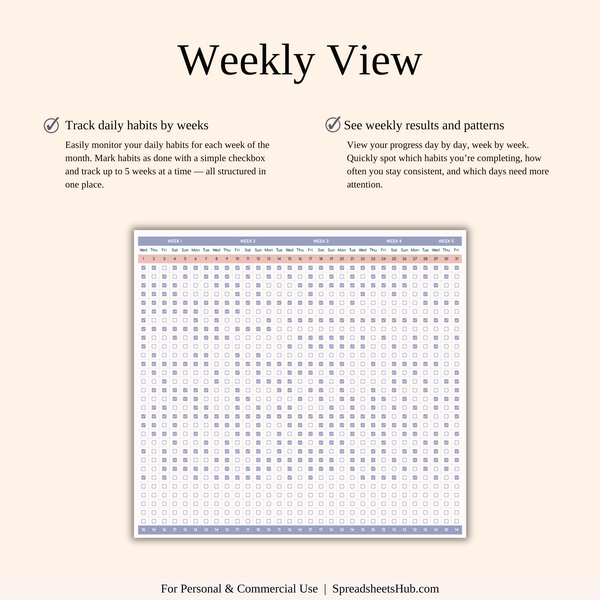 PLR - Habit Tracker - SpreadsheetsHub