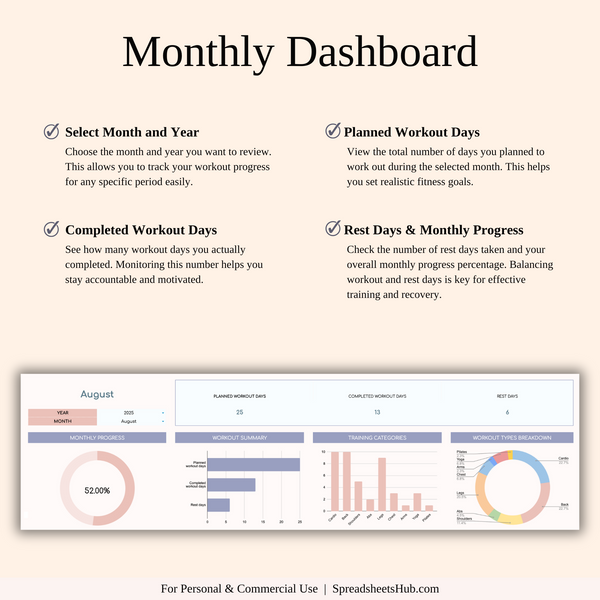 PLR - Fitness Planner - SpreadsheetsHub