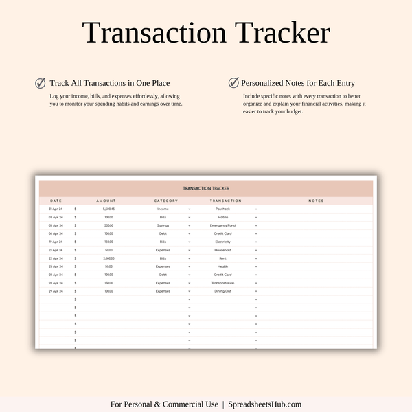 PLR - Easy Budget Planner (Elegant Theme) - SpreadsheetsHub