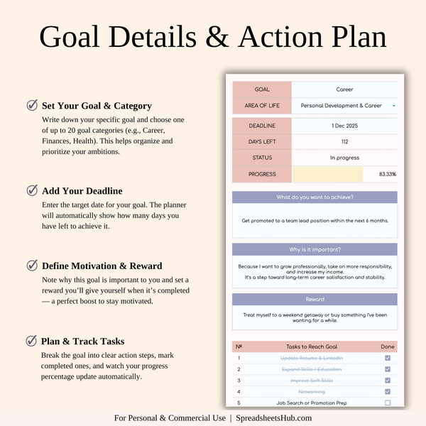 PLR - Goal Planner - SpreadsheetsHub