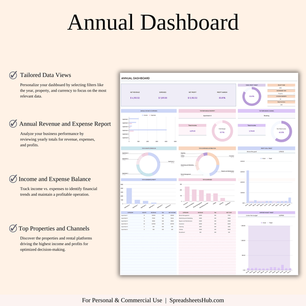 PLR - Property Management Tool for Zillow (Rainbow Theme) - SpreadsheetsHub