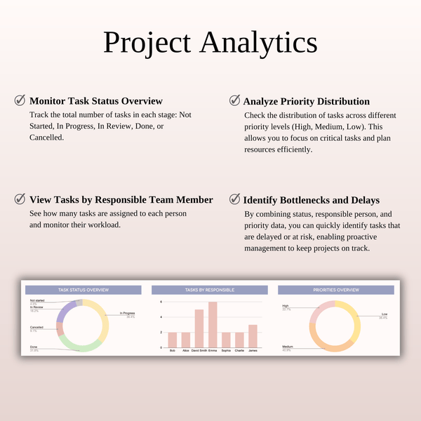 Gantt Chart Project Analytics - SpreadsheetsHub