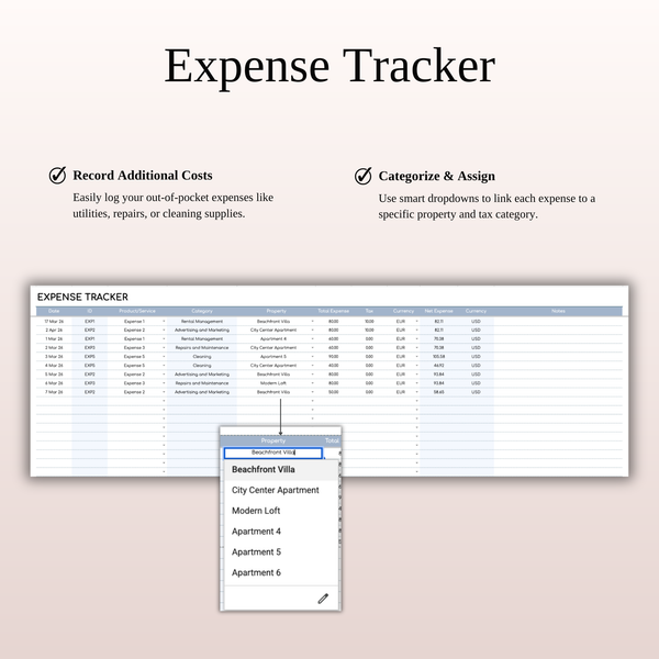 Ultimate Airbnb Host CSV Tracker: Excel & Google Sheets Template for Income and Expenses - SpreadsheetsHub