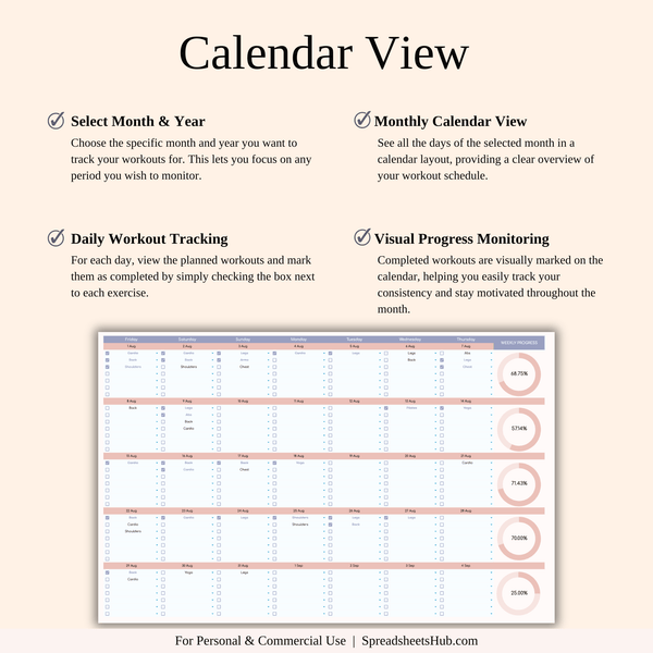 PLR - Fitness Planner - SpreadsheetsHub