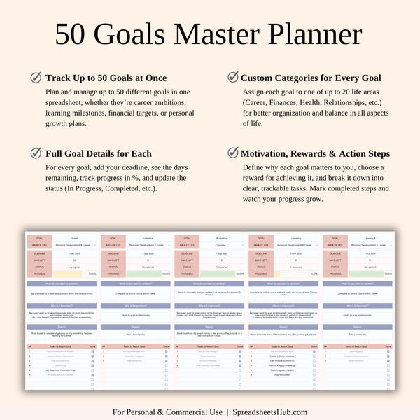 PLR - Goal Planner - SpreadsheetsHub