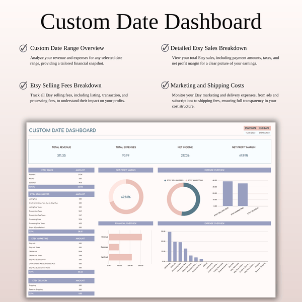 Etsy Seller Automatic Bookkeeping in Excel & Google Sheets - SpreadsheetsHub