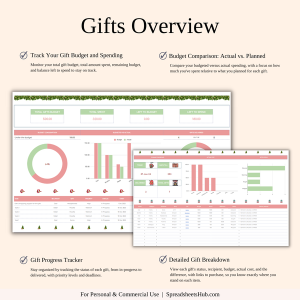 PLR - Christmas Planner Spreadsheet Template - SpreadsheetsHub