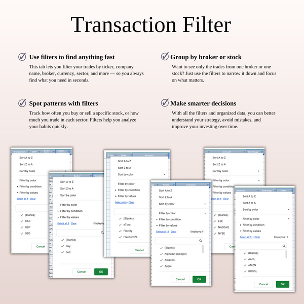 Stock Portfolio Tracker for Google Sheets & Excel - SpreadsheetsHub