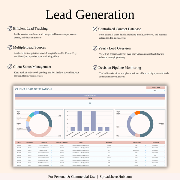 PLR - CRM Template for Excel and Google Sheets - SpreadsheetsHub