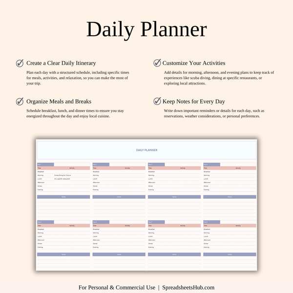 PLR - Ultimate Travel Planner Spreadsheet Template - SpreadsheetsHub