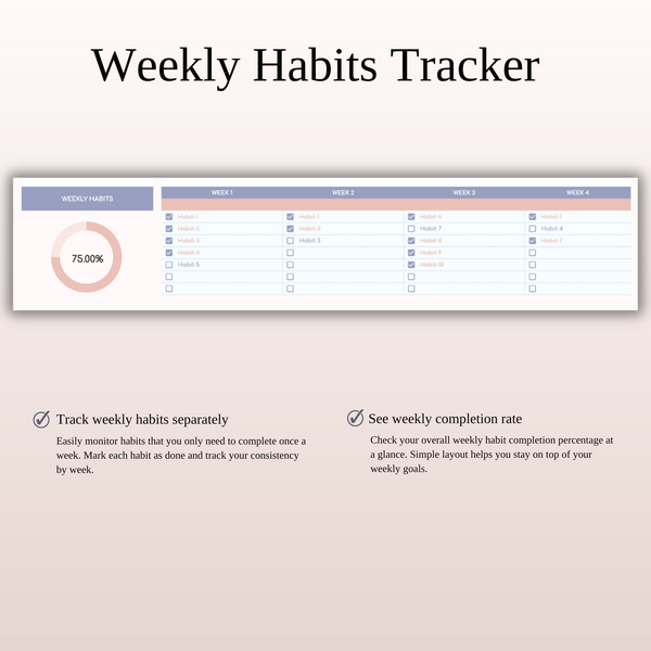 Habit Tracker Spreadsheet for Google Sheets & Excel - SpreadsheetsHub