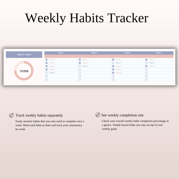 Habit Tracker Spreadsheet for Google Sheets & Excel - SpreadsheetsHub