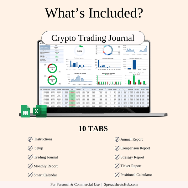 PLR - Ultimate Trading Journal Bundle - SpreadsheetsHub