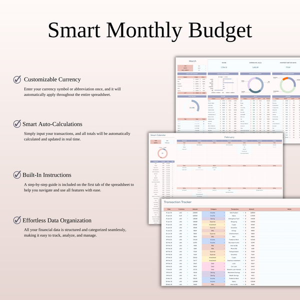 Monthly Budget Spreadsheet Template Excel & Google Sheets - SpreadsheetsHub
