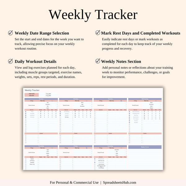 PLR - Fitness Planner - SpreadsheetsHub