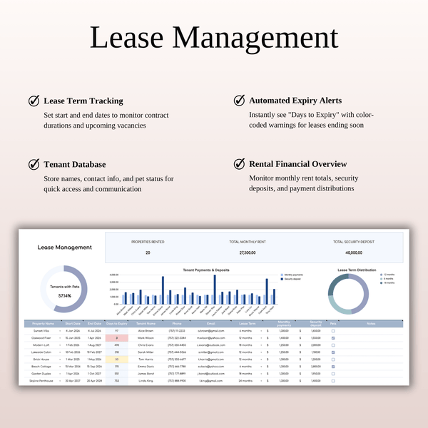 Contact List - Real Estate Portfolio Tracker - SpreadsheetsHub