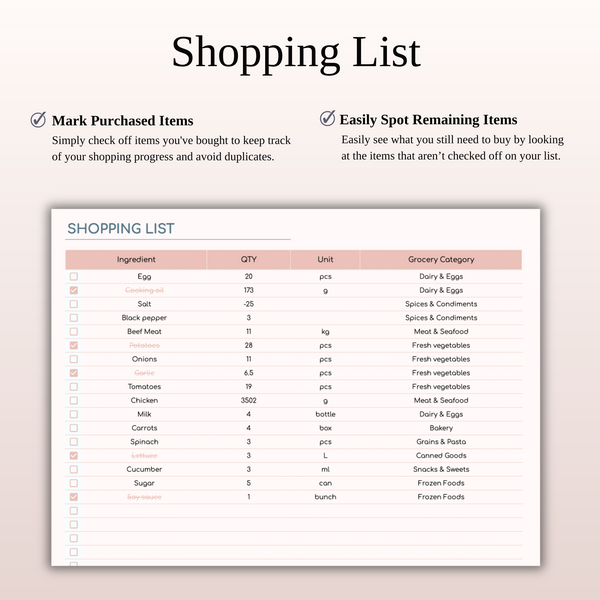 Meal Planner Template for Google Sheets & Excel - SpreadsheetsHub