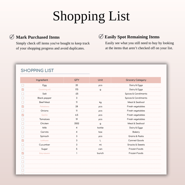 Meal Planner Template for Google Sheets & Excel - SpreadsheetsHub